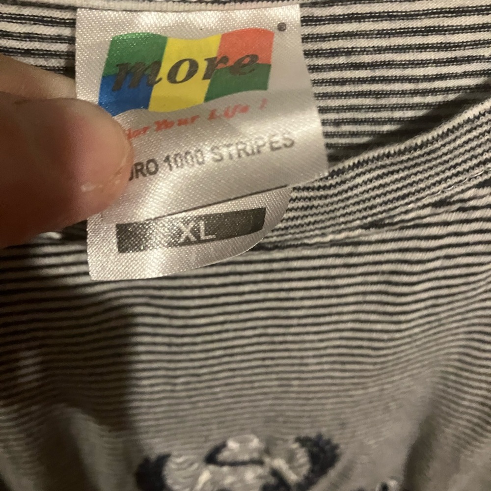 Vintage euro style portofino italy embroidered striped design crew neck shirt XL - Picture 7 of 8